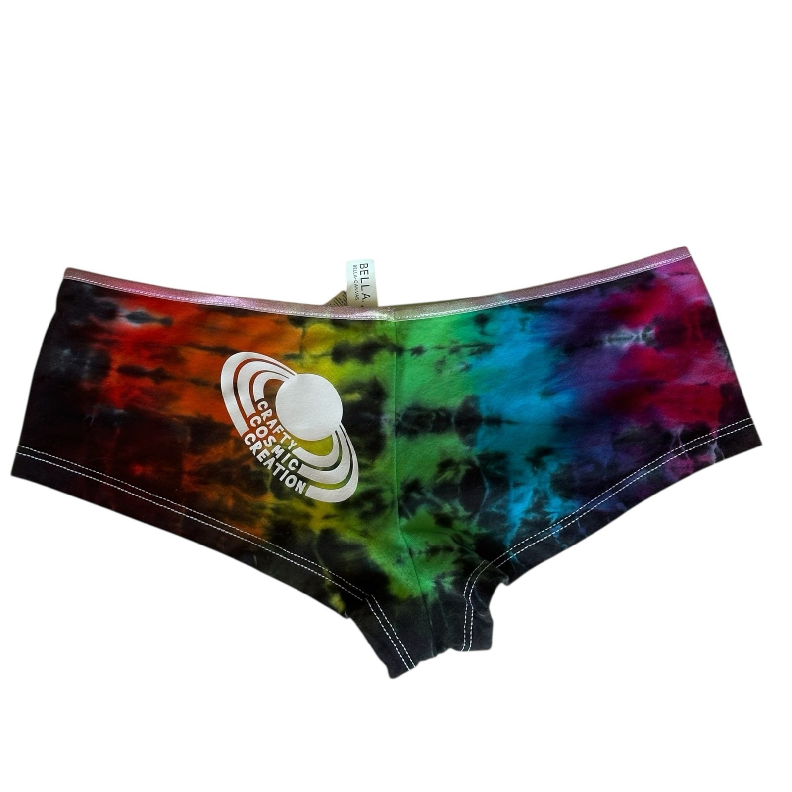 Womens Panties Size Juniors XL Rainbow Tie Dye Handmade Boy Short Underwear NEW