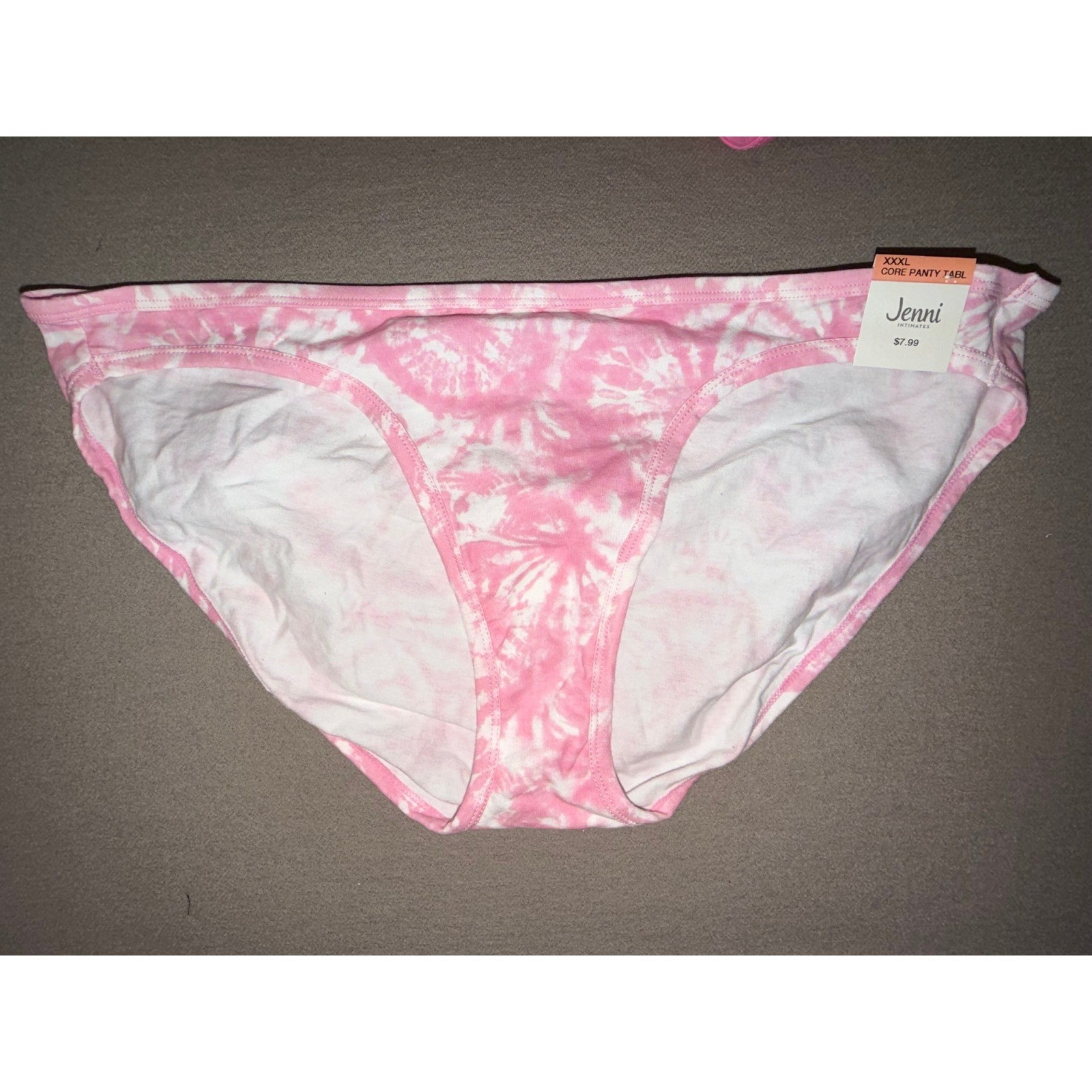 Jenni Intimates Womens 2 Pack Bikini Panties Pink Tie Dye Solid, Size M, Lot 2