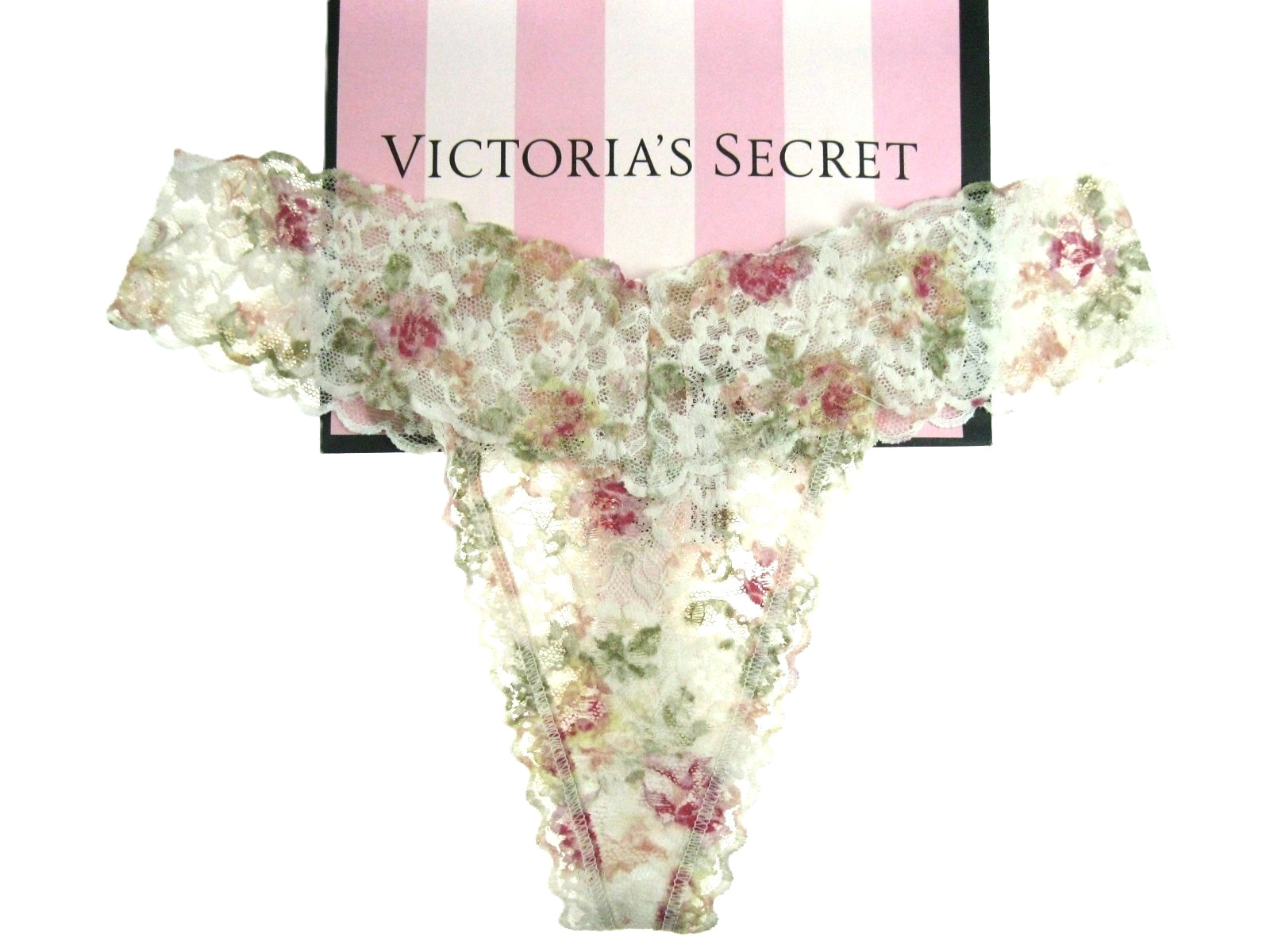 Victoria’s Secret Spring Tease Flirt Floral Lace Thong Sexy Panty S New