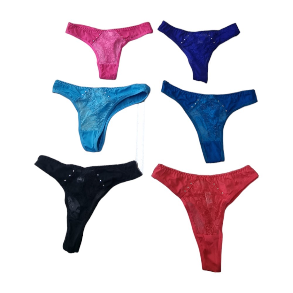 6 x Womens Assorted Gstrings Gstring Underwear Undies – Size Extra Small