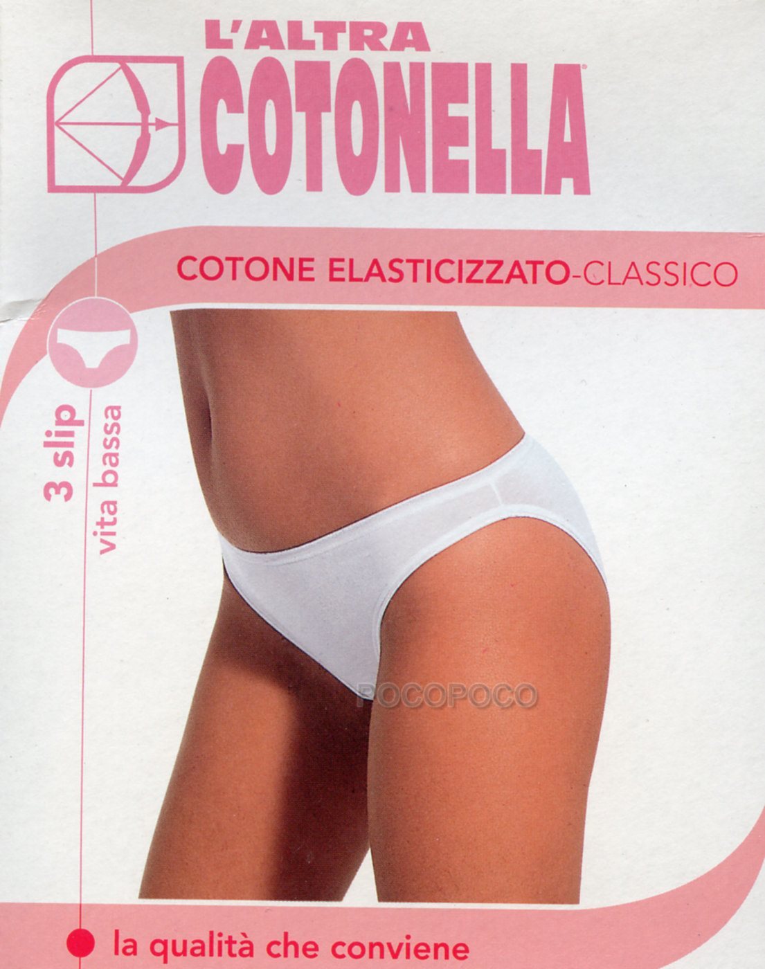 3 Slip mini a vita bassa da donna cotone elasticizzato Cotonella 3165 elastico