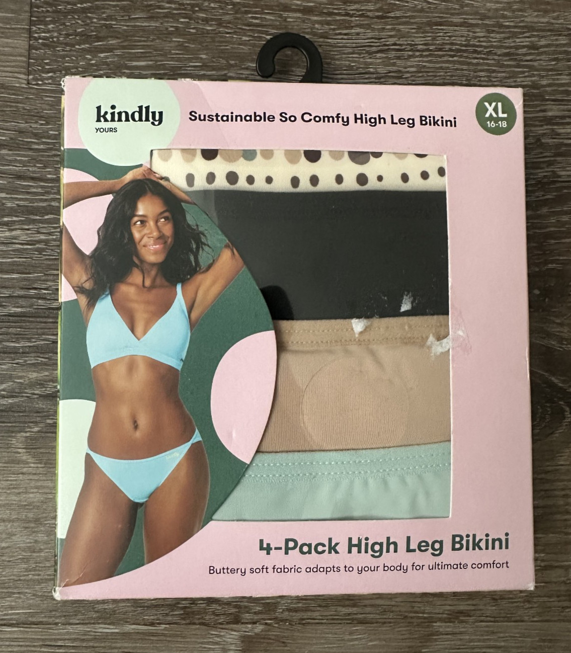 Kindly Yours Sustainable High Leg Bikini Panties Buttery Soft Womens XL 16-18