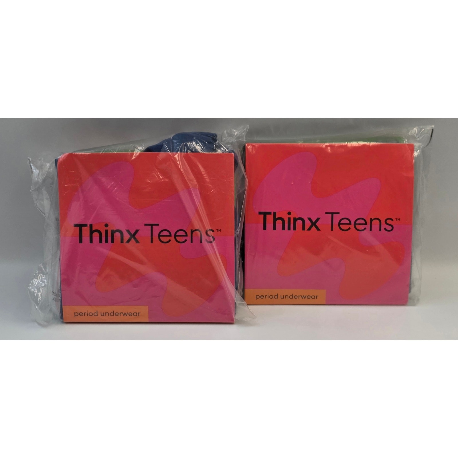 Thinx Teens Super Absorbency Brief Period Panty Underwear Set of 2 Blue Gray L