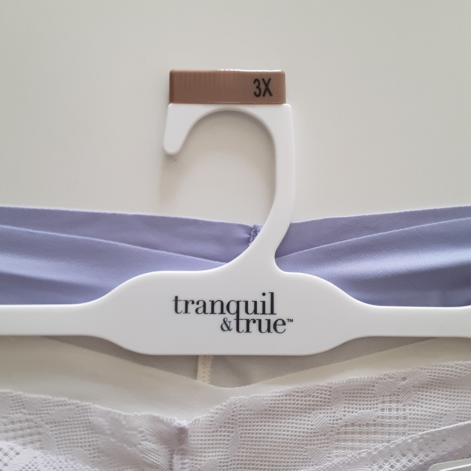 Tranquil & True Womens Size 3X Cheeky Panties Matte Lace Purple Ivory 3 Pack