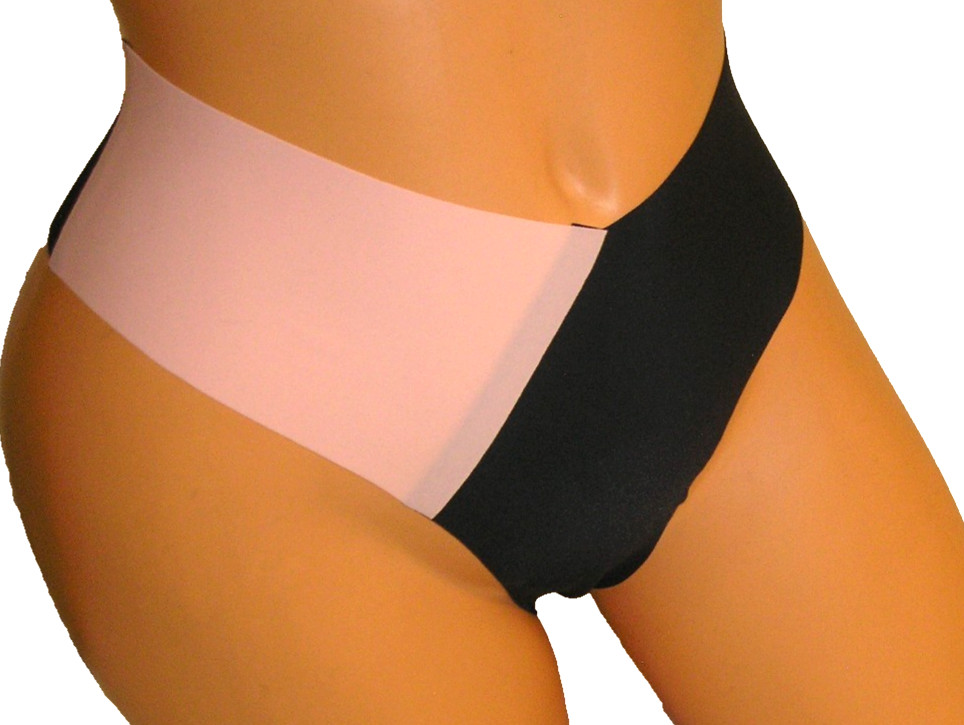 Panties Lingerie Heart Love Print Back Pastel Pink Black Thong XL Adult Gift