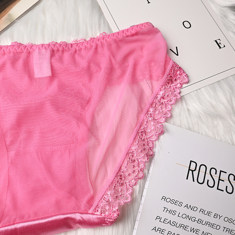 6 Pack Lot Sexy Women Lace Satin Panties Brief Sheer See Through Underwear Sissy