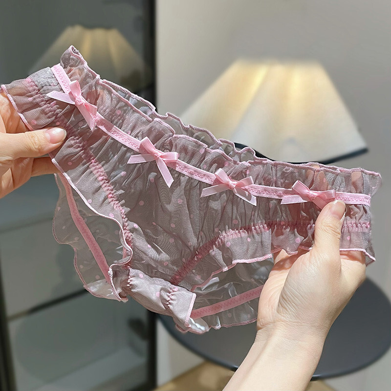 Sexy Lolita Sweet Girls Mesh Panties Ruffles Briefs Japanese Princess Underwear