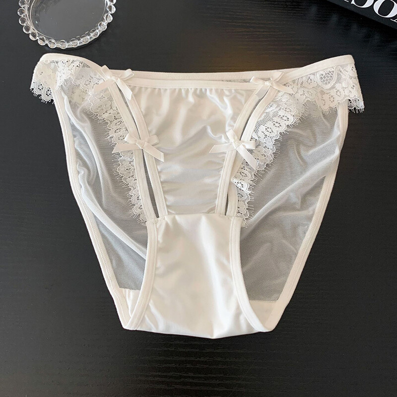 4 Pack Lot Sexy Womens Satin Panties Underwear French Sheer Lace Bikini Lingerie