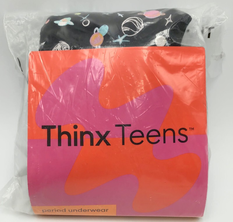 Thinx Teens Sleep Shorts Period Underwear Girls XL 15-16 Galaxy NIP Black