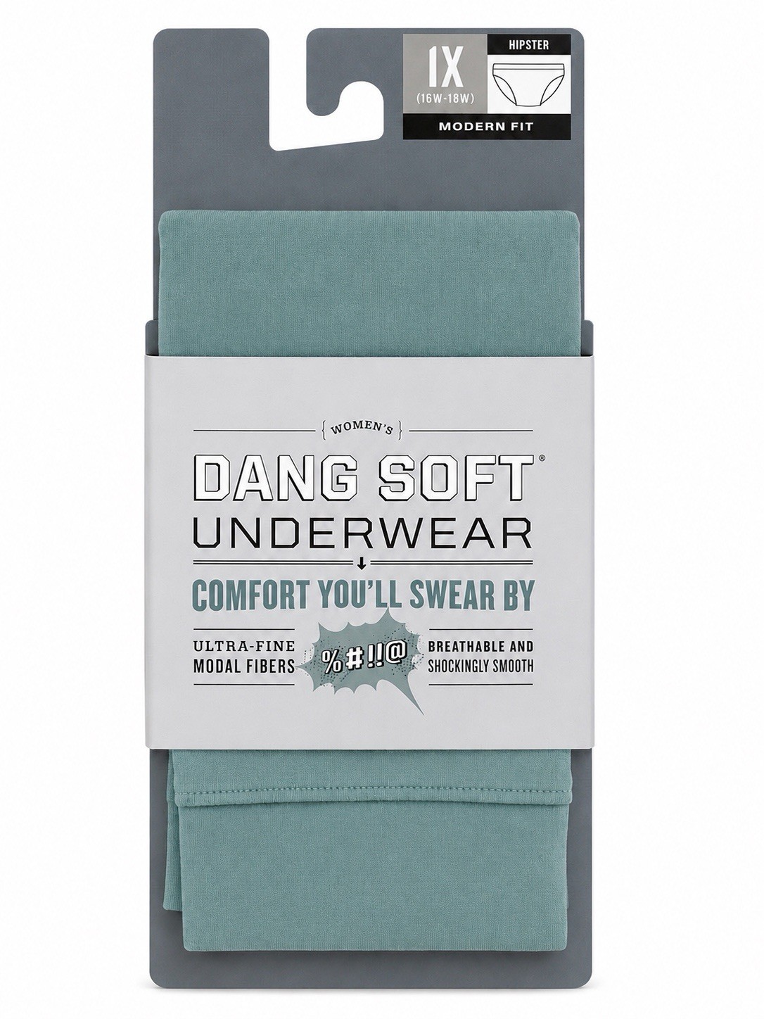 Duluth Women’s Dang Soft Underwear Modern Fit Hipster/Blue Green ~ Size 1X ~ New