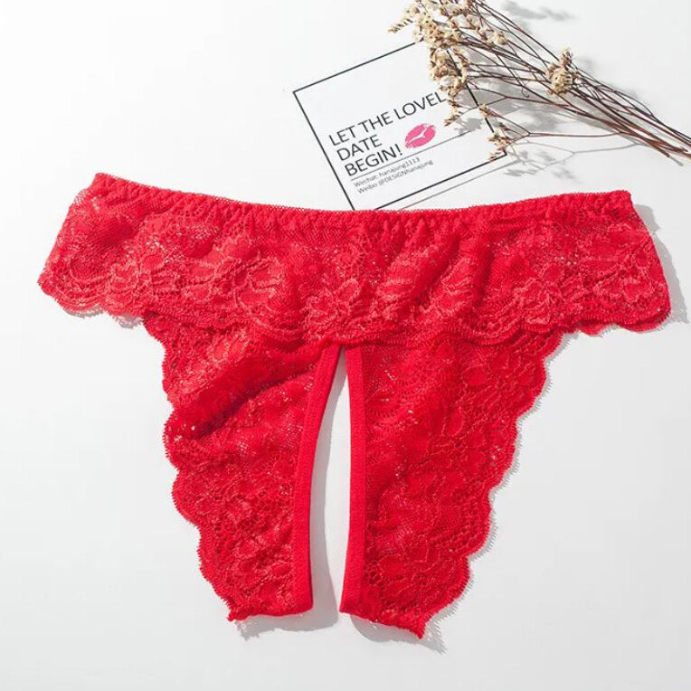 Plus Size Womens Lace Crotchles Panties Thongs G-string Lingeries Sexy Underwear