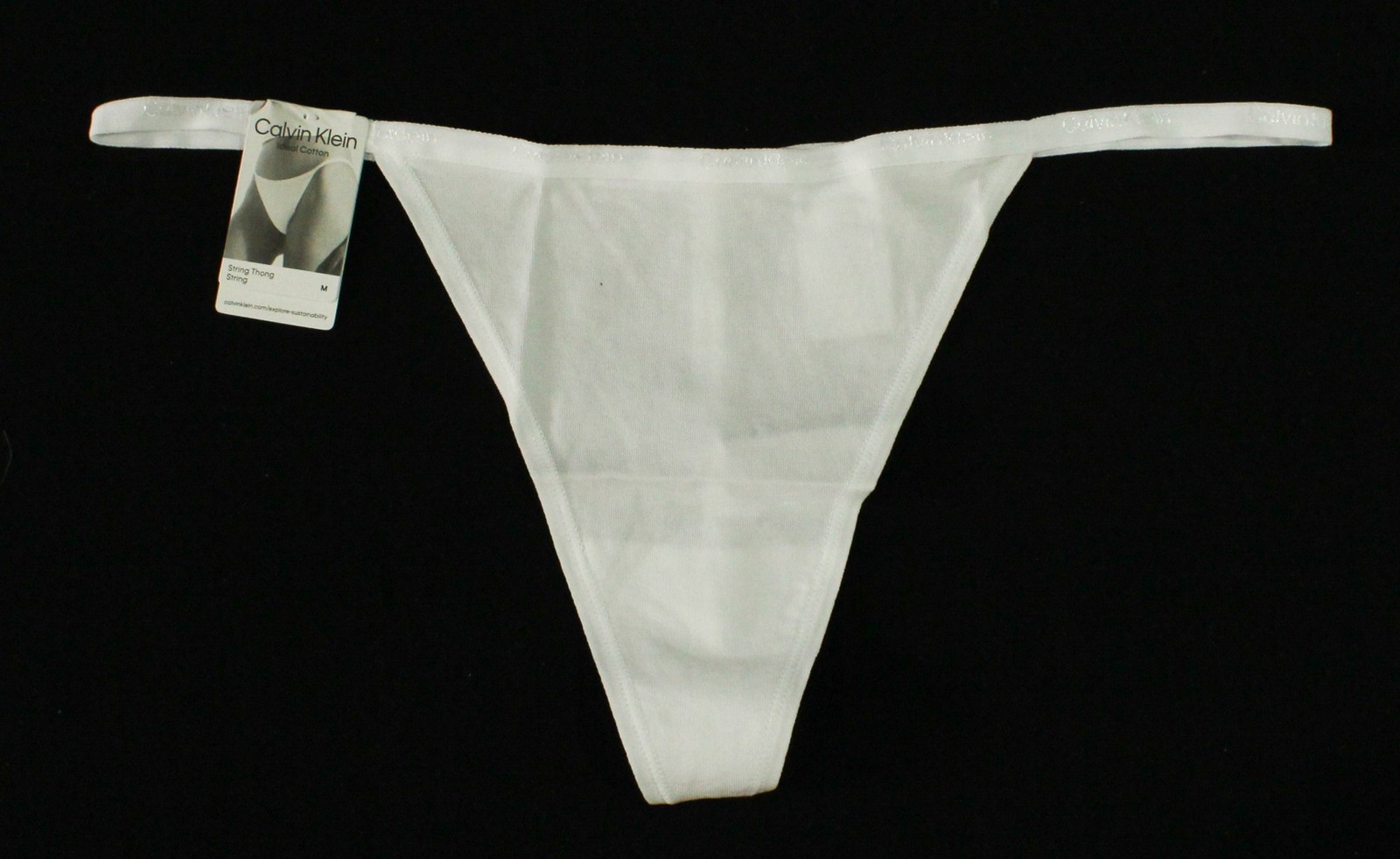 Calvin Klein Women’s Ideal Soft Cotton Stretch Thong DH3 White Medium NWT