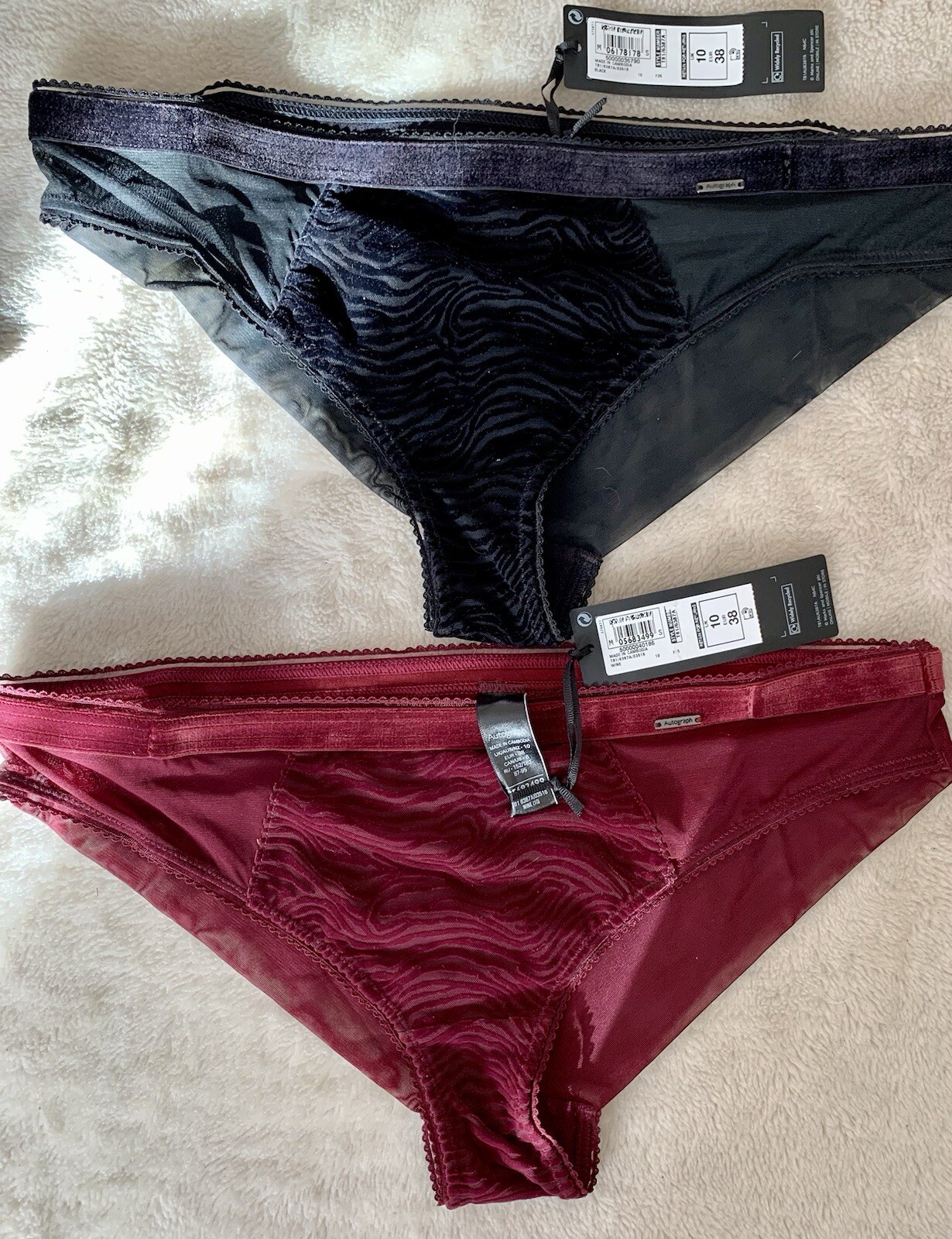 BNWT M&S Miami Knickers in Magenta mix UK 10 with Velvet details