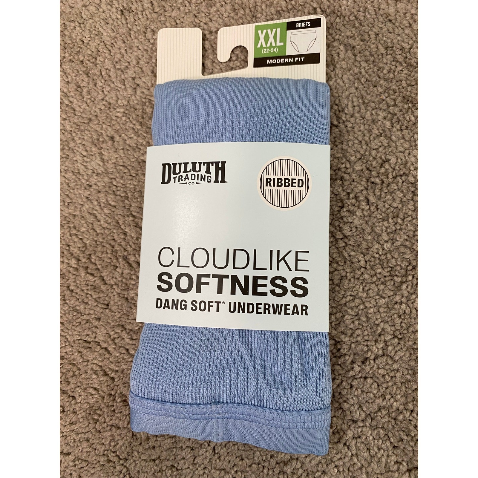 NWT Duluth Trading Cloudlike Softness Ribbed Brief Underwear Blue Size XXL
