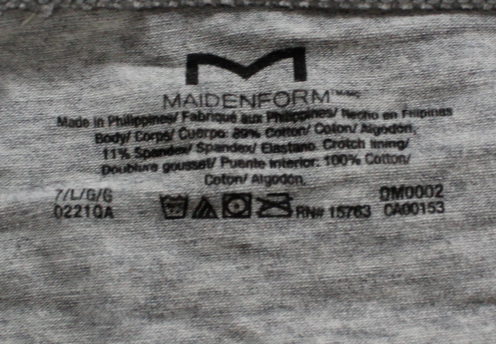 Maidenform Women’s Mid-Rise Cotton Boyshort Underwear DH3 Grey Large NWT