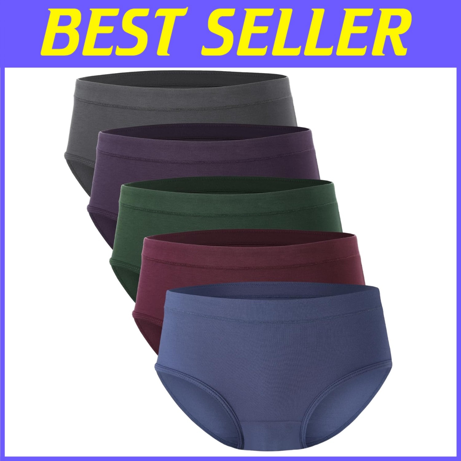 Soft Moisture-Wicking Briefs, 5-Pack