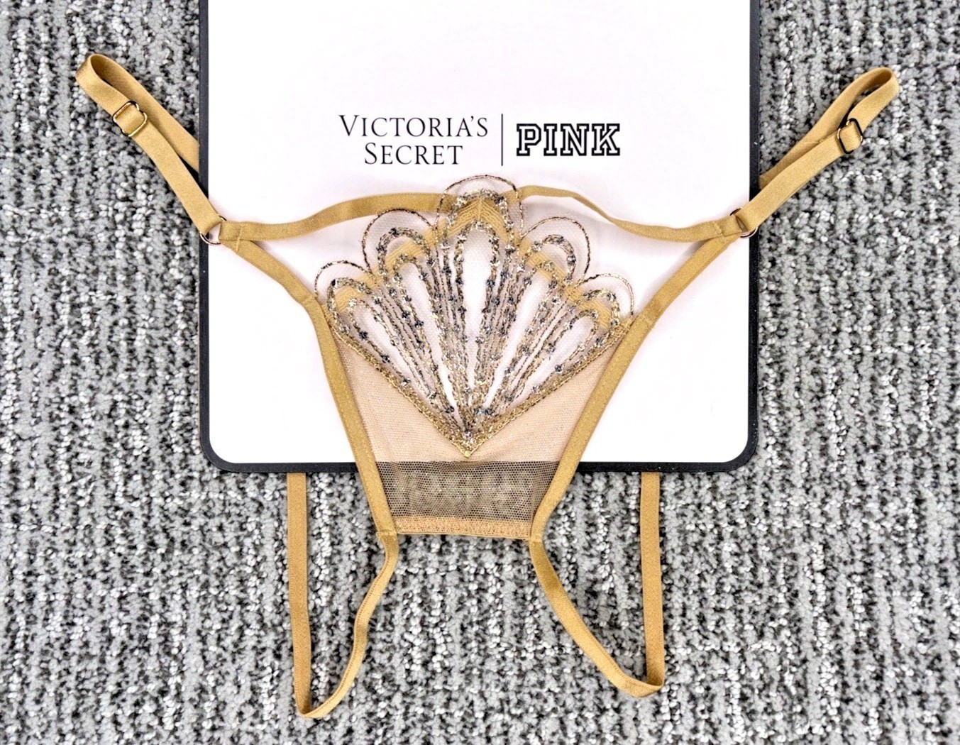 new Victoria’s Secret showgirl embroidery very sexy open back brazilian panty
