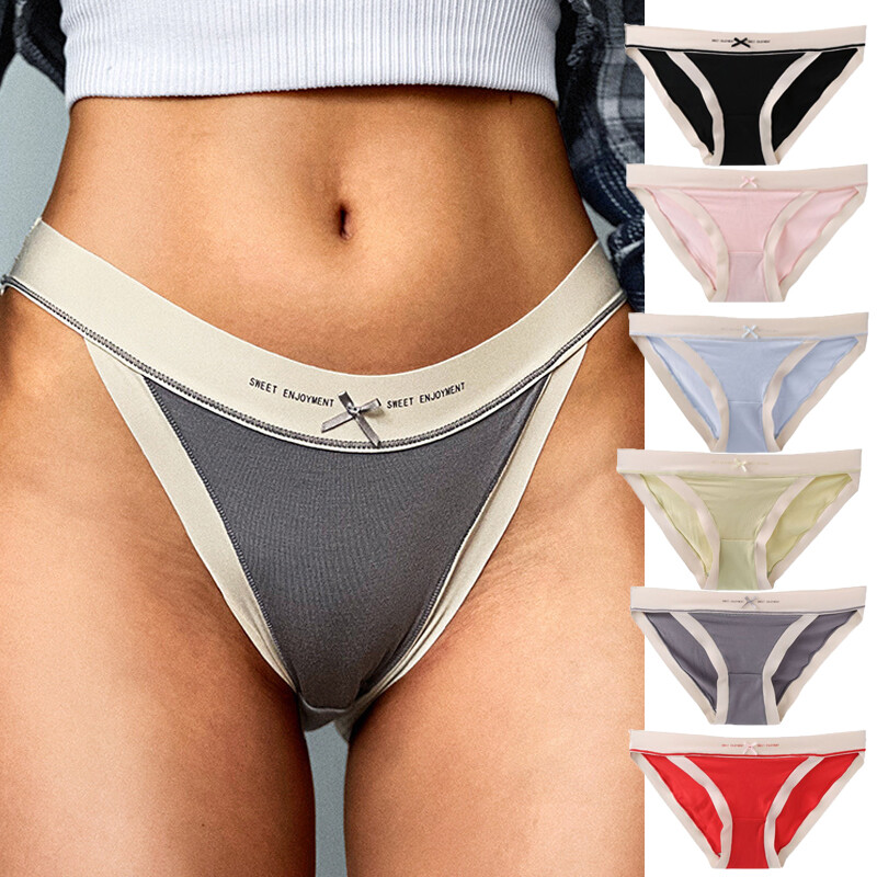 1/6 Pack Womens High Cut Panties Thongs G-string Sexy Underwear Brief Lingeries
