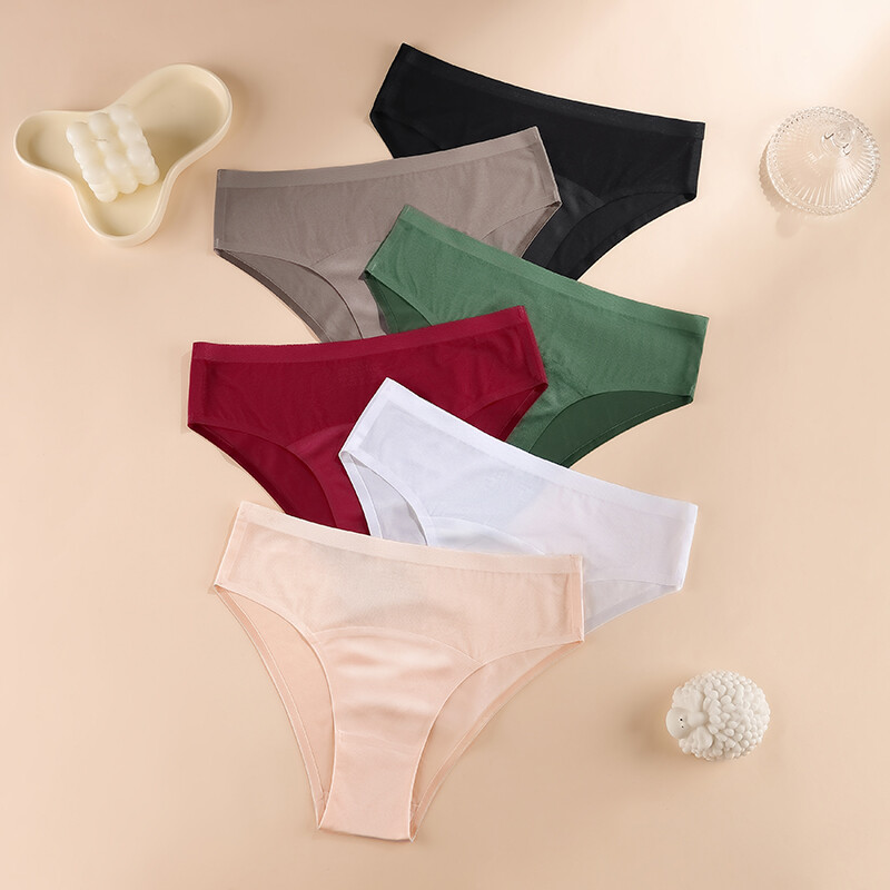 3 PCS LOT Ladies Womens Sexy Underwear Satin Panties Brief Sheer Lingeries Thong
