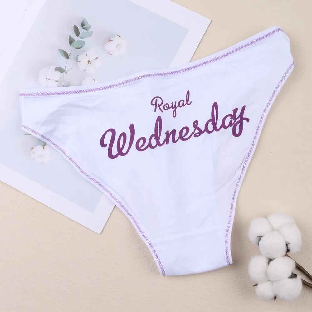 7 Pcs 7 Day Print Women Sexy Cotton Panties Week Briefs Female Comfort Underwear