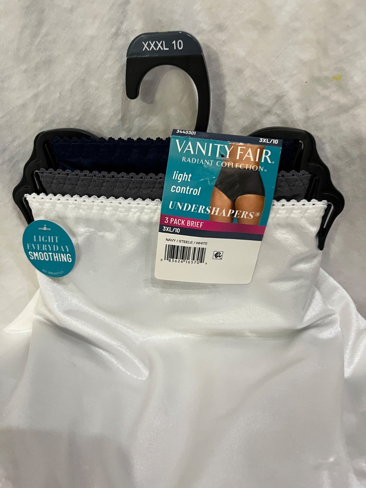 New Vanity Fair Radiant Undershapers Light Control Brief 3 Pk Women S/5,3XL/10