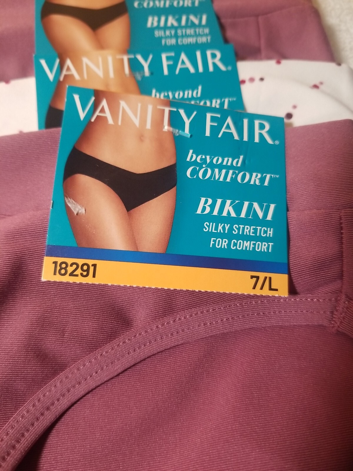 Vanity Fair Beyond Comfort Hi-Cut Bikini Panties 7 L 18291 NWT. Lot of 3.