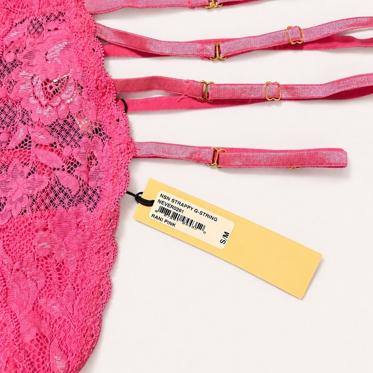 COSABELLA Never Say Never Strappy G-String Rani Pink Lace Thong / NWT – Size S/M