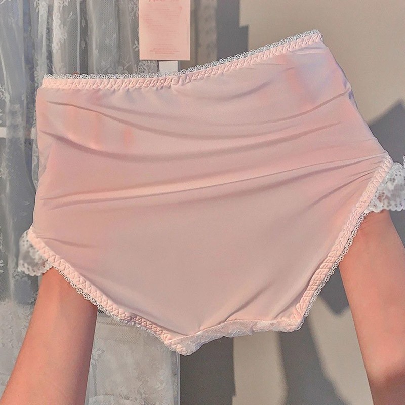 Plus Size Womens Panties Briefs High Waist Lolita Sheer Sweer Princess Underwear