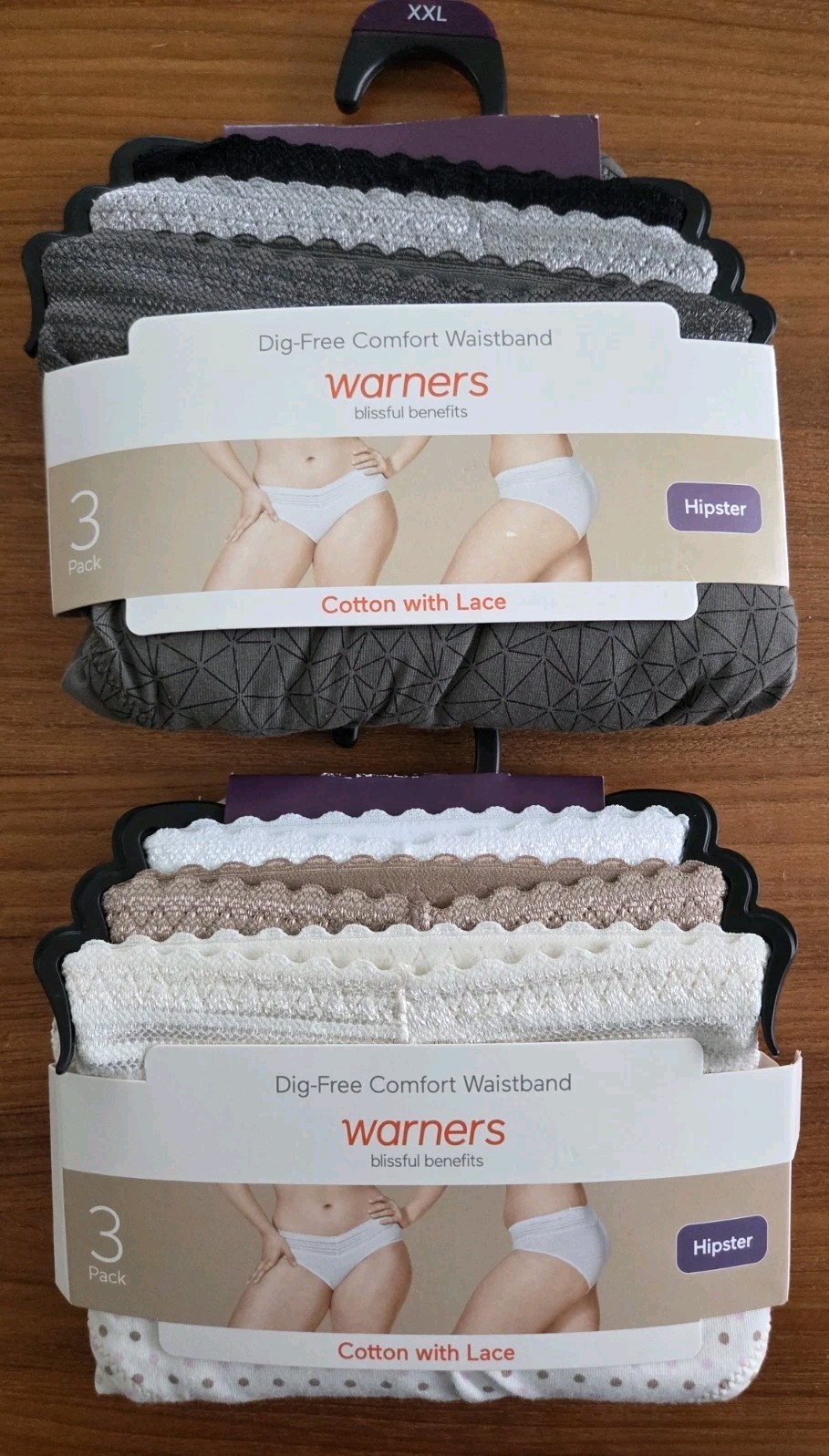 Warner’s Blissful Benefits XXL 2XL Cotton Lace Hipster Panties 6 PACK #214-1813