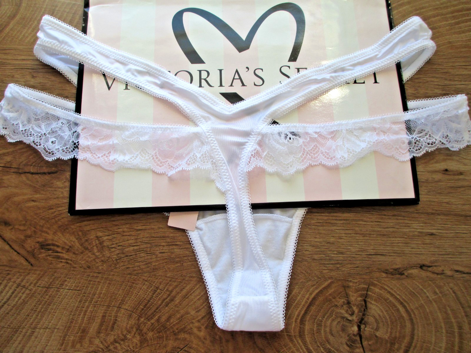 VICTORIA’S SECRET VERY SEXY High Leg Thong Panty S M L XL White NWT Cutout Lace