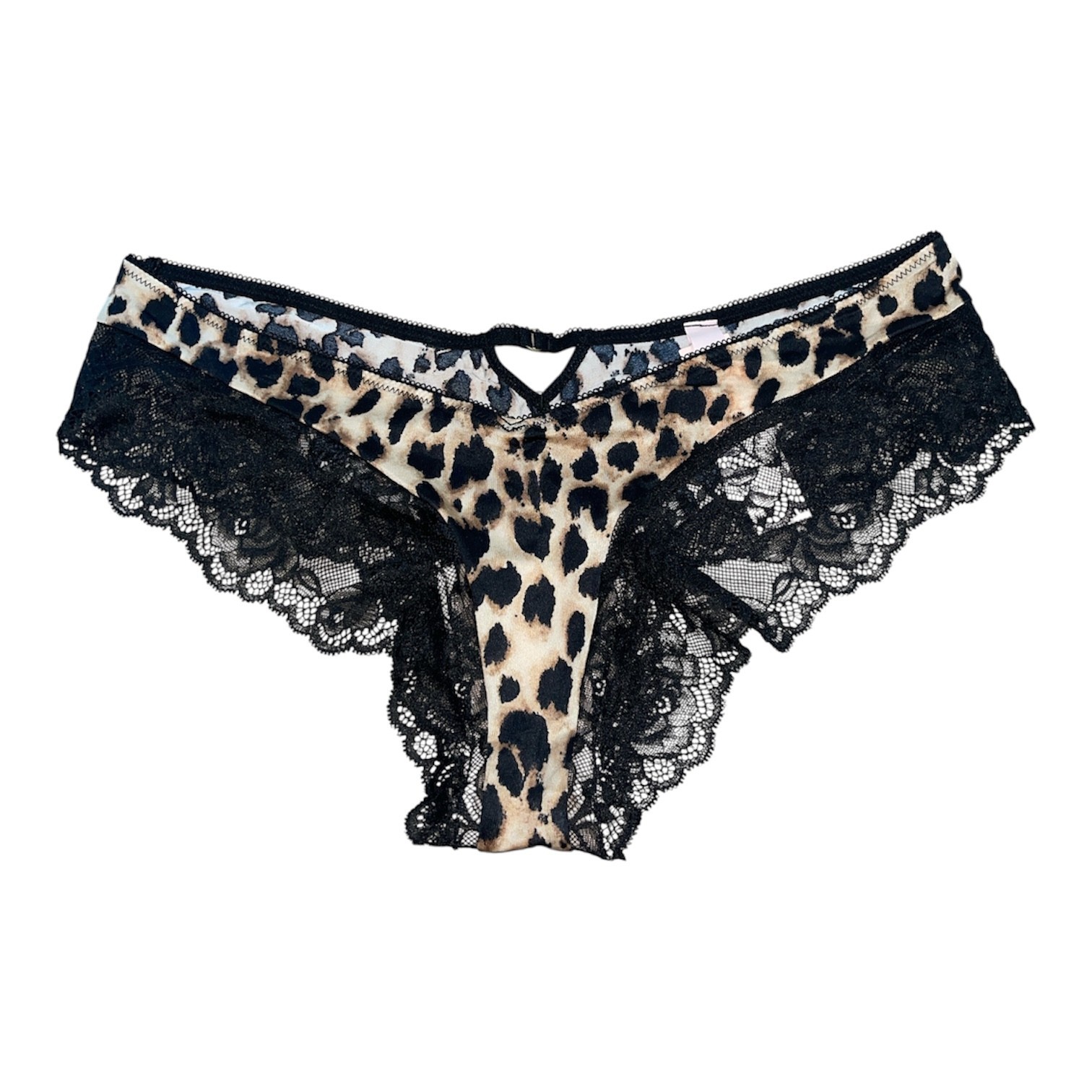 Victoria’s Secret (NWT) Animal Print Black Lace Cheeky Sz. Medium