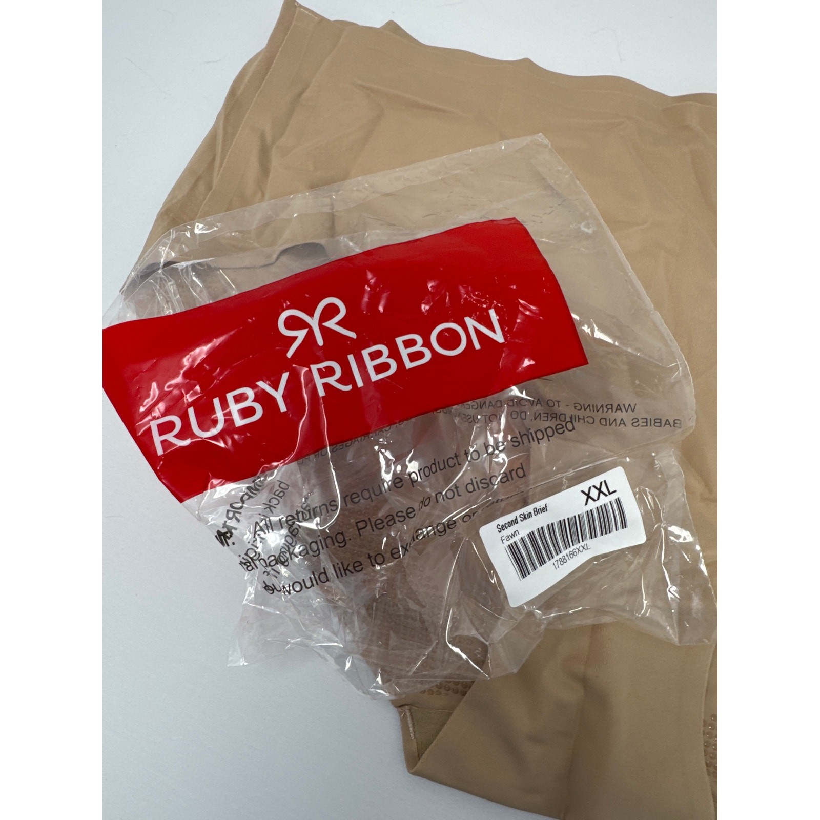 Brand New Ruby Ribbon Women’s Size 2XL XXL Fawn Brown Second Skin Brief