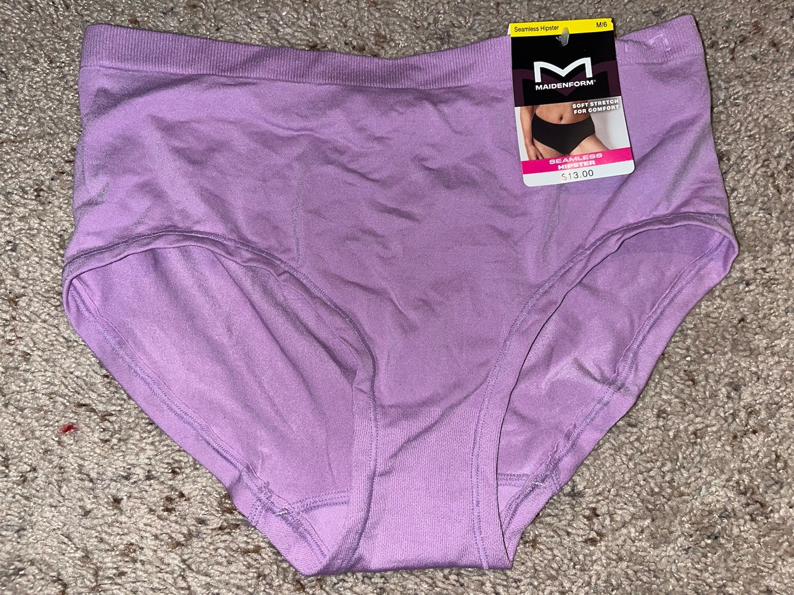 NWT Maidenform Purple Lavender Seamless Hipster Panty Medium 6 DM2308