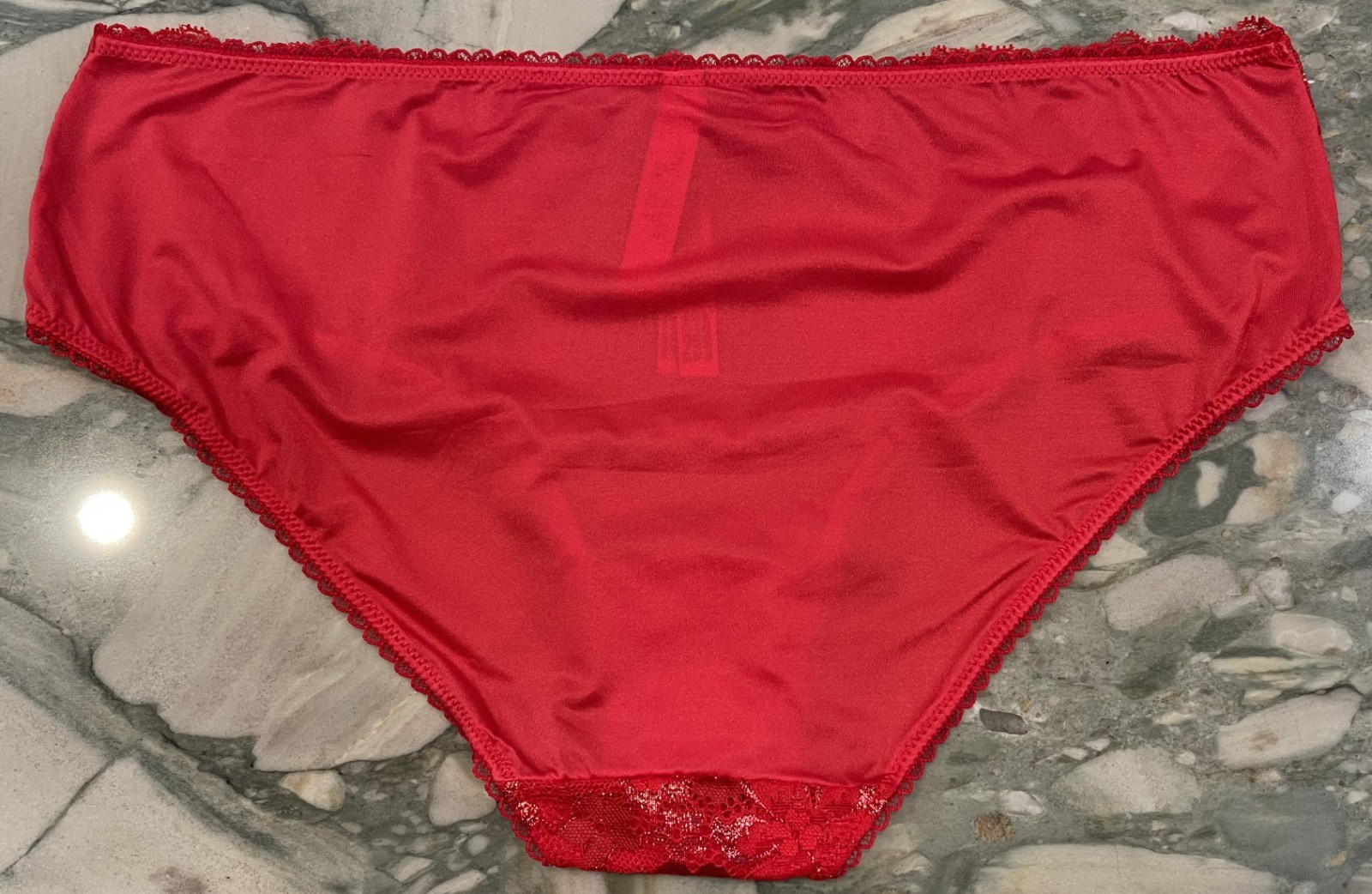 NEW Victoria Secret Body By Victoria Lace Front Hiphugger SHINE Lipstick Red XXL