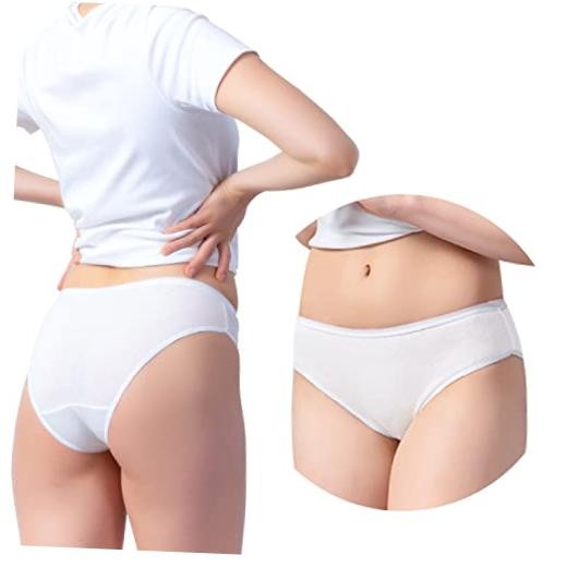 Disposable Underwear for Women, 10 Pack Cotton Ladies Briefs Small White-10pcs