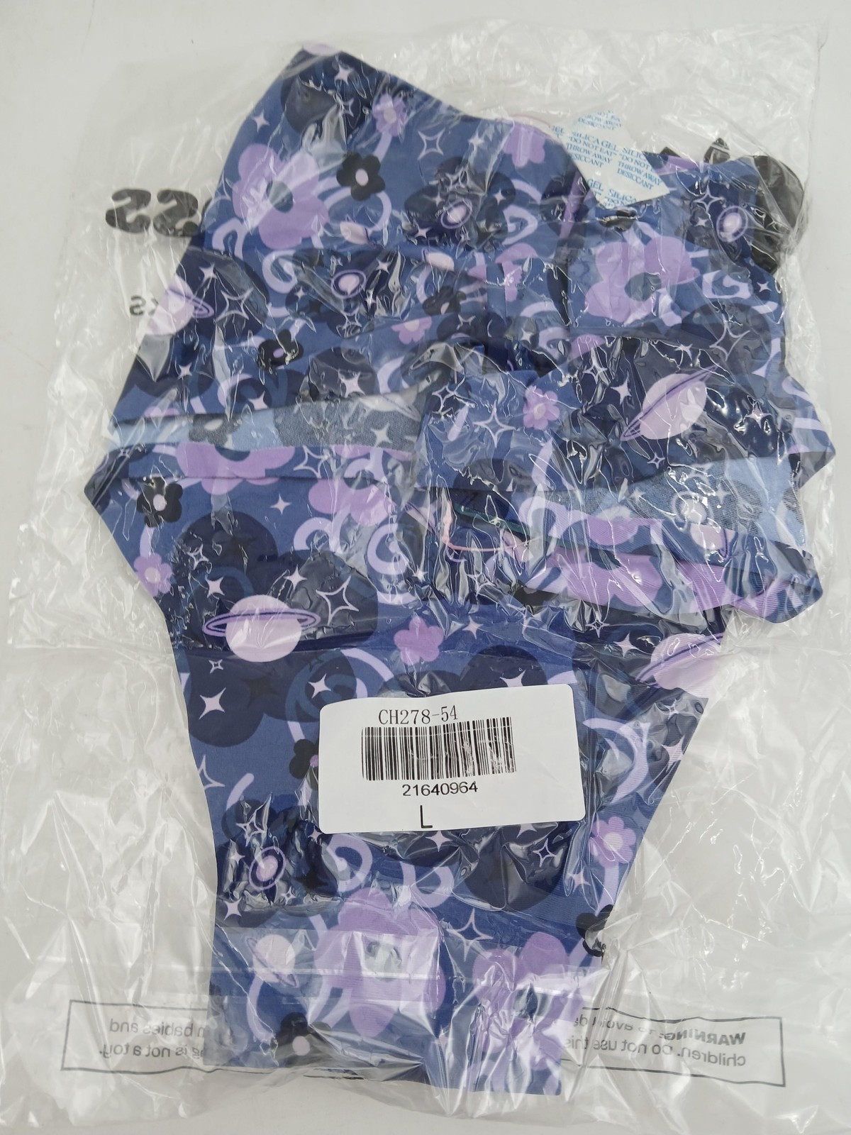 Cheek Boss Underwear Panties Womens Large Purple Galaxy Floral Cheeky Bikini