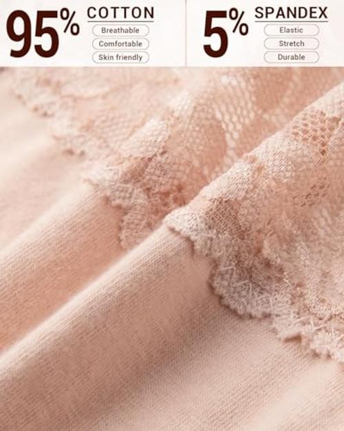Lace Thongs for Women – 6 or 12 Pack Low Rise Thongs – X-Small 6pk Neutrals