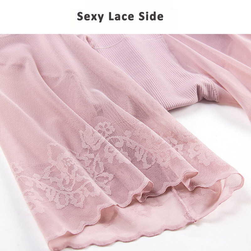 Plus-Size Long Leg Anti Chafing Thin Sexy Lace Slip Shorts Thigh Rub Large Thigh