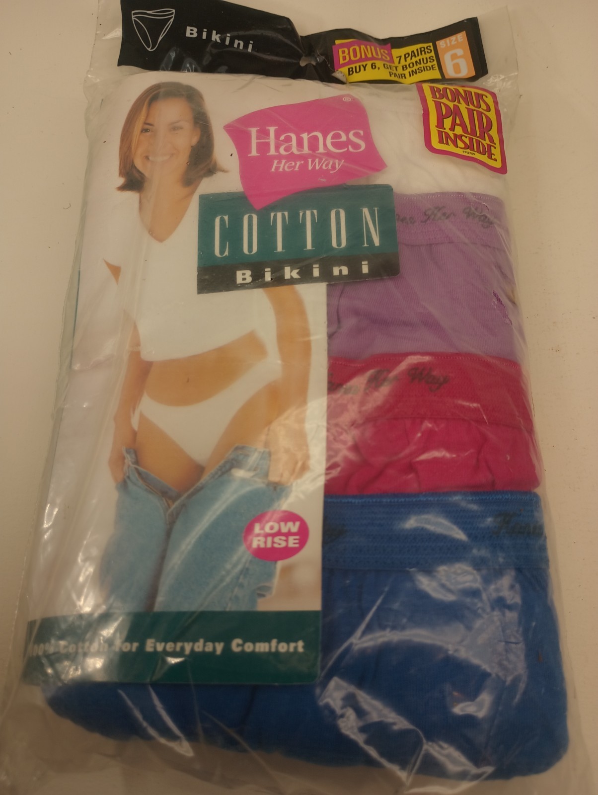 Vintage Hanes Her Way Cotton Bikini Briefs 7 Pairs Pack Size 6