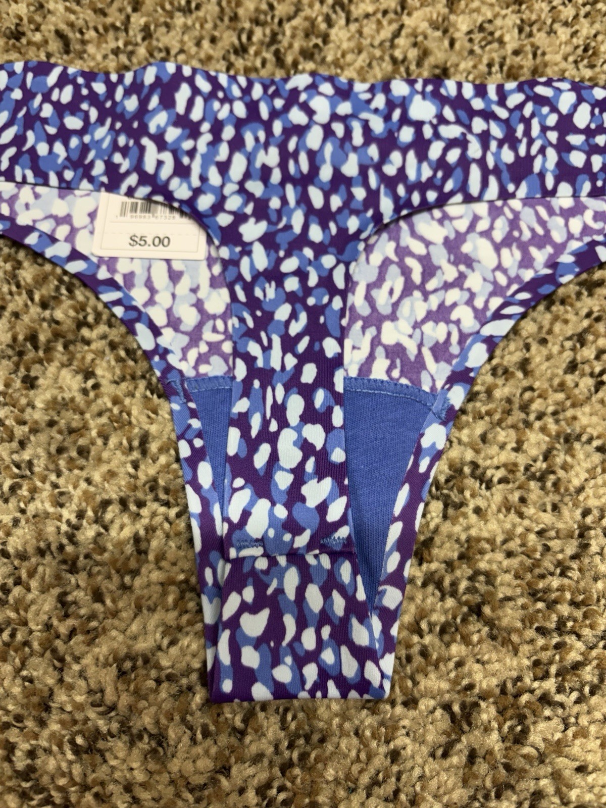 Auden Purple/Multi-Color Bonded Edge Thong. Size: S (4-6).