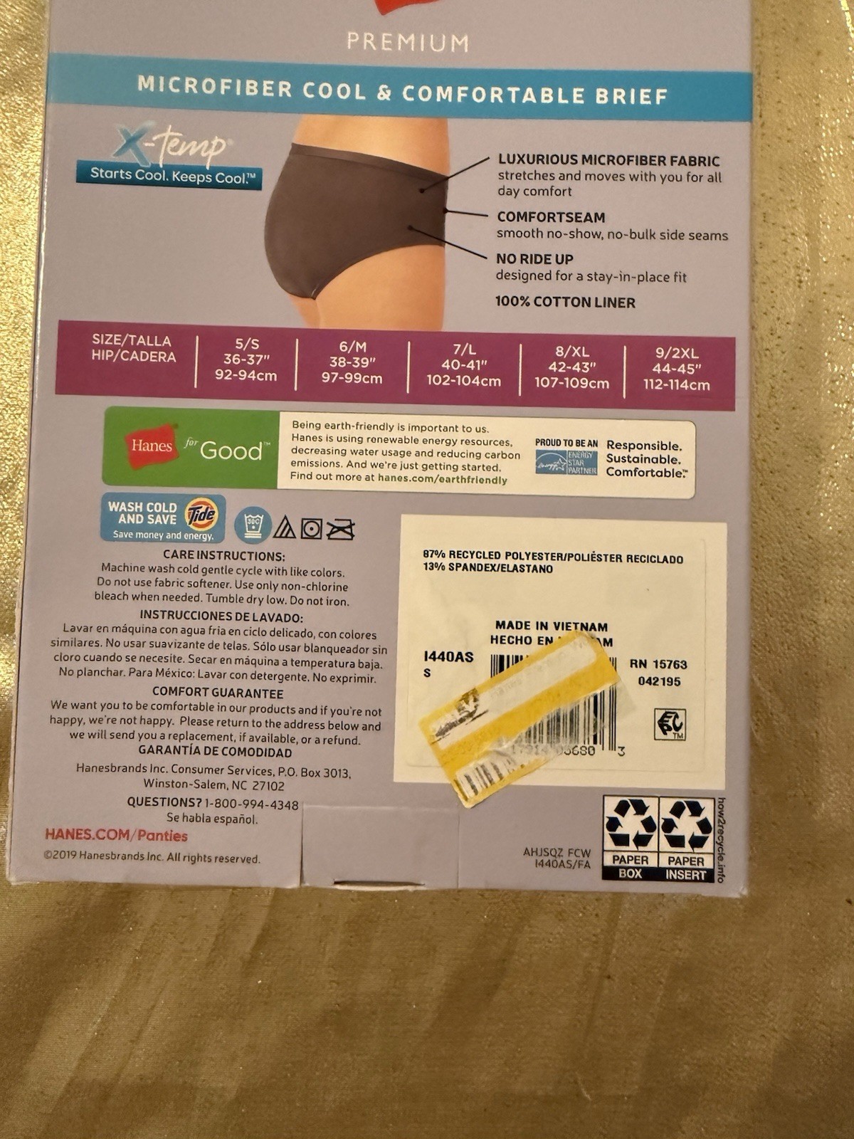 NWT Hanes Premium 4 Pack Microfiber Cool & Comfortable Briefs Panties Size 5/S