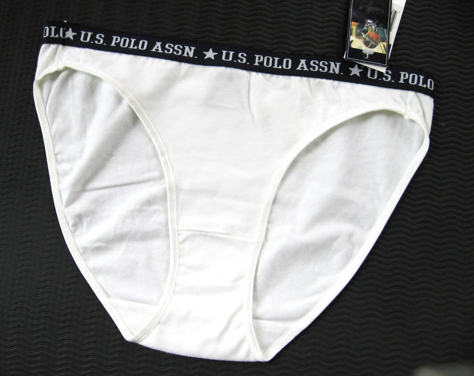 X0230 U.S. Polo Assn. NEW Women’s White Smooth Stretch Finest Cotton Bikini M/6