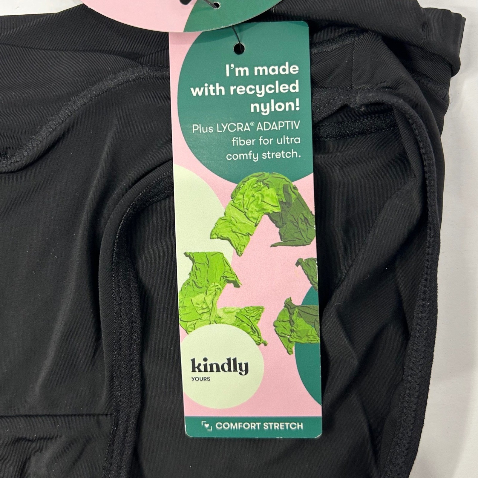 Kindly Yours 2-Pack Sustainable So Comfy Hi-Cut Panties Black XS 0-2 New