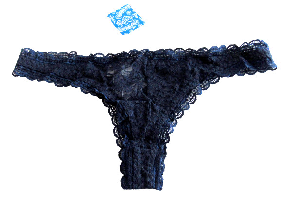 Free People Intimately Free Size S Dark Blue Lace Tanga Underwear