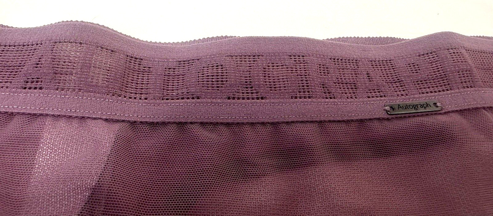 NEW! M&S Autograph Marks & Spencer UK14 mauve sheer thong with branded elastics