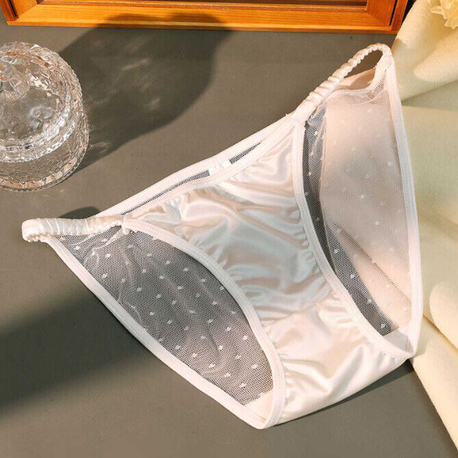 5 Pack Lot Womens Satin Panties String Bikinis Sheer See Through Brief Underwear