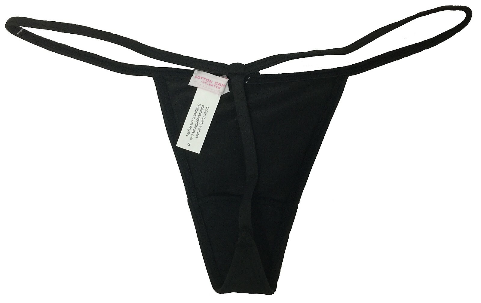 Cotton Candy Intimates Womens Ye Micro Lowrise String Bikini Thong Panties Black