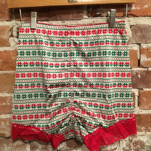 Rhonda Shear Snowflake Print Lace Pin-Up Retro Style High Waist Panties New