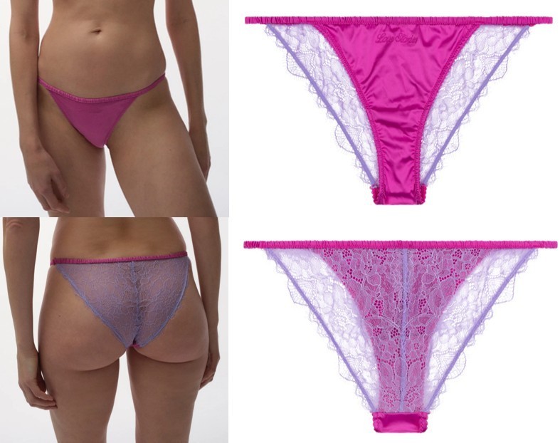 Love Stories Wild Rose Lace Satin Brief Panty Pink US Sz 10 M Flirty Sexy NWOT
