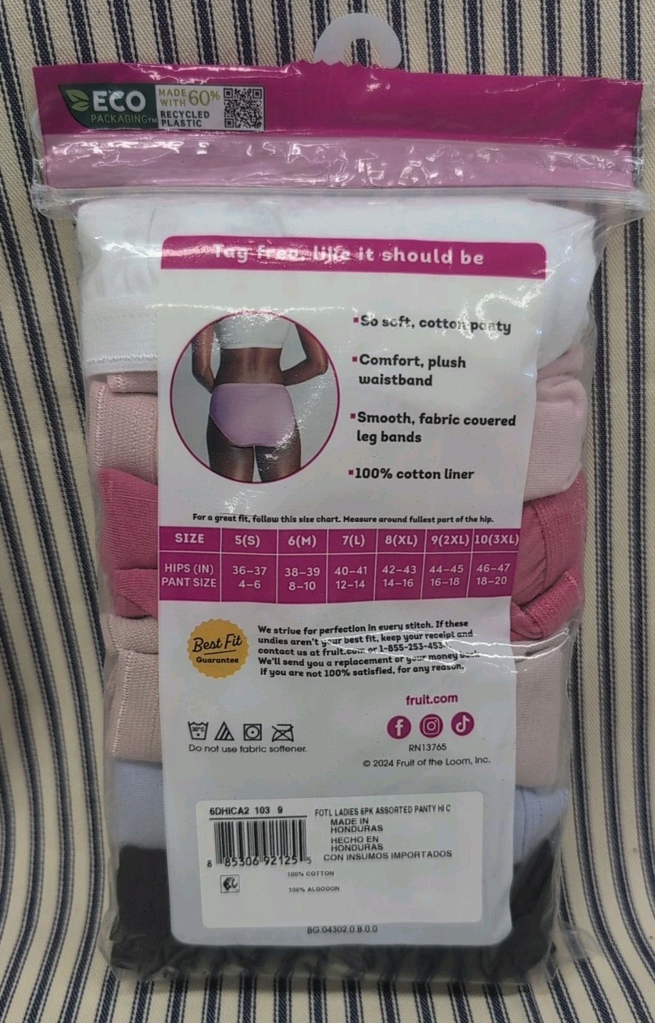 New Hanes Women’s Cotton Hi-Cut 6PK Size 9/2XL